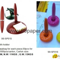 Ball point pen with holder