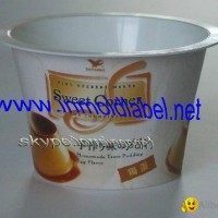 pudding cup in mold label/IML label