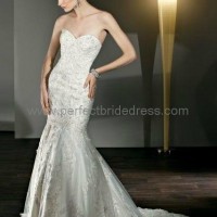 Lace and Tulle Strapless Sweetheart Mermaid 2 in 1 Wedding Dress WD-3904