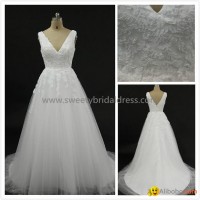 Aline V-Neck Lace & Tulle Wedding Dress Alex02