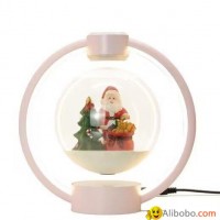 pink magnetic levitation floating christmas decoration light lamp for gift