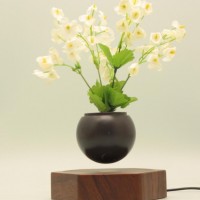 rotating hexagon magnetic floating levitation  air bonsai pot planter for gift