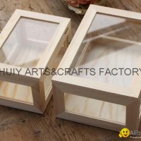 Unfinished wooden box with many dividers and hinged lid