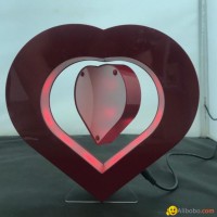 heart shape magnetic floating levitate pop photo frame display racks