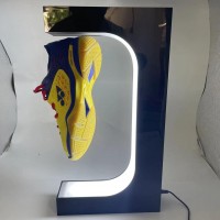 rgb led light magnetic levitation rotating shoes sneaker bottle display rack