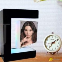 LED magnetic floating rotating photo frame 2 photos levitating gift