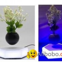led light hexagon magnetic floating levitating air bonsai pot gift