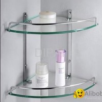 Double corner glass shelf
