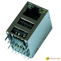 08C2-1X1T-36 10/100 Base-t Single Port With Dual USB RJ45 Connector