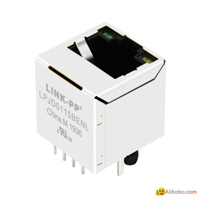 51F-1201GYD2 / 51F-1201GYD2NL Vertical RJ45 Connector With Integrated Magneticspicture1