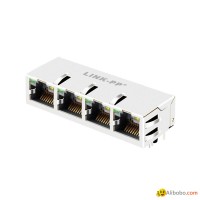 64F-1303GYD2NL | 1X4 RJ45 Modules Connector with 1000 Base-T Integrated Magnetic