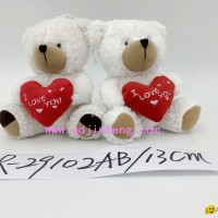 13cm soft white couple bears cuddly and lovely bears  for Valentine's