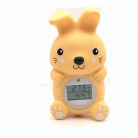 Rabbit baby bath thermometer with clock
