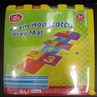 child using numbers EVA hopscotch