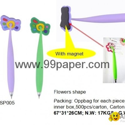 Flowers shape ball pen with magnetpicture1