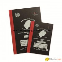 Lesotho hard black cover counter book with red type sewing binding for free prim