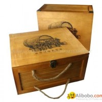 6 bottle wood box