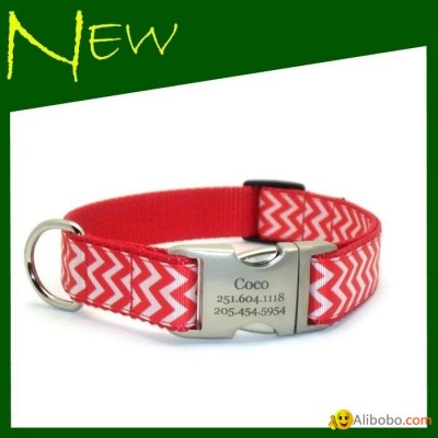 Fashion Chevron Nylon Dog Collar&Leadpicture1