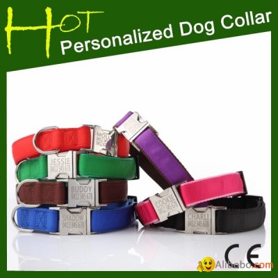 2014 New Metal Engraved Personalized Ribbon Dog Collarpicture1