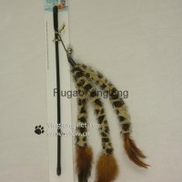 Leopard Pine Needle Plush Tail Feather Cat Teaser