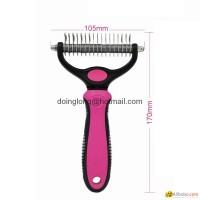 Pet Grooming Tool - 2 Sided Undercoat Rake for Cats & Dogs - Safe Dematting Comb