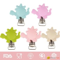 JZ08 Eco-friendly  food grade silicone baby pacifier clips