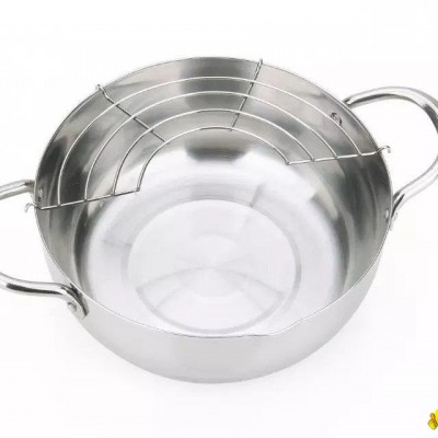 kitchen deep fry pan with oil drip drainer rack kitchen cookingpicture1
