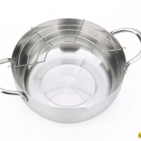 kitchen deep fry pan with oil drip drainer rack kitchen cooking