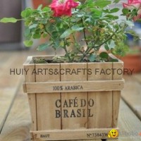 Square shape wooden flower planter box