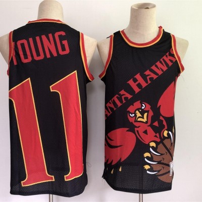 hot sale NBA Jersey hawks trae young blackbig face 2.0 jerseys basketball jerseypicture1