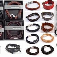 Men's Fashion Leather Bracelets Wristlets High Quality