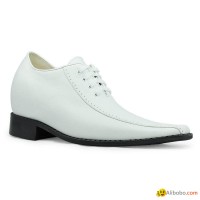 White leather dress shoes for men