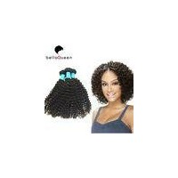 Kinky Curly Natural Black Brazilian Virgin Human Hair Weaving Without Chemical