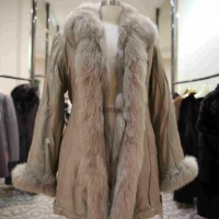 Women's long fur coat  with inner fur