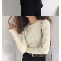 Fall / winter women's slim and slim foundation base long sleeve sweater student