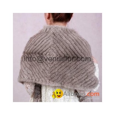 2011 New Fashion saphire mink knitted shawlpicture1