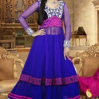 Pavitraa  Mesmerizing Blue and Pink Color Salwar Kameez
