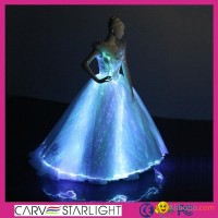 The light up glowing luminous LED optic fiber ball gown evening dress