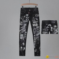 classic jeans ,DSQ brand jeans for men and women,black color DSQ long jeans