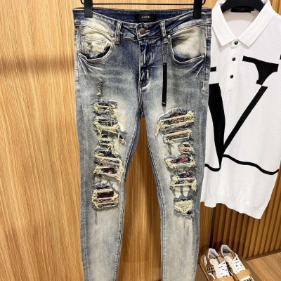 factory price Newest Amiri long jeans man Amiri jeans dark blue Amiri wholesalepicture1