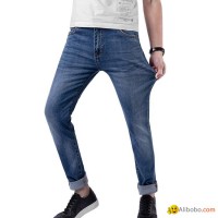Ji    rand Blue Men's Jeans Pants Washed High Quality China Factory Wholesale
