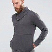 TUSK-Sweatshirt With Asymetrical Zip Neck