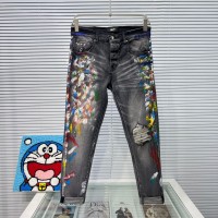 Amiri Jeans 1:1 top Quality Men's Destroyed Slim-Fit Moto Jeans trousers pants