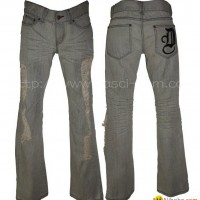 Wrinkled Decolored Men's Damage Jeans