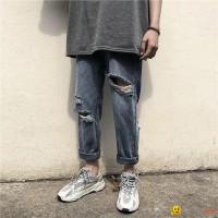 New Korean style ins fashion personality holes in 2019 summer jeans women beggar