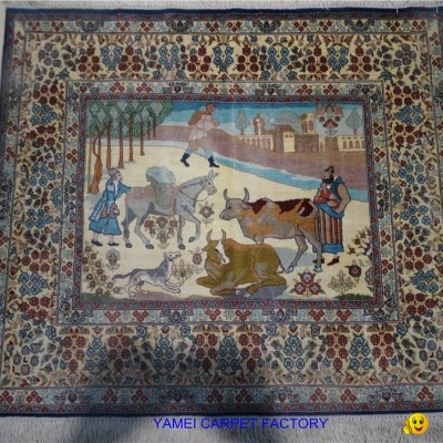 Silk material Asian American hand-made art tapestry 2x2ft study tapestrypicture1