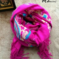 Ethnic fusion embroider big size shawl and scarf