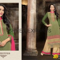 Designer Georgette Palazzo Churidar Suit