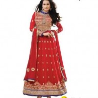 Fancy Long Red Salwar kameez