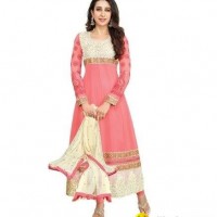 Party Pink, white Georgette Salwar Kameez